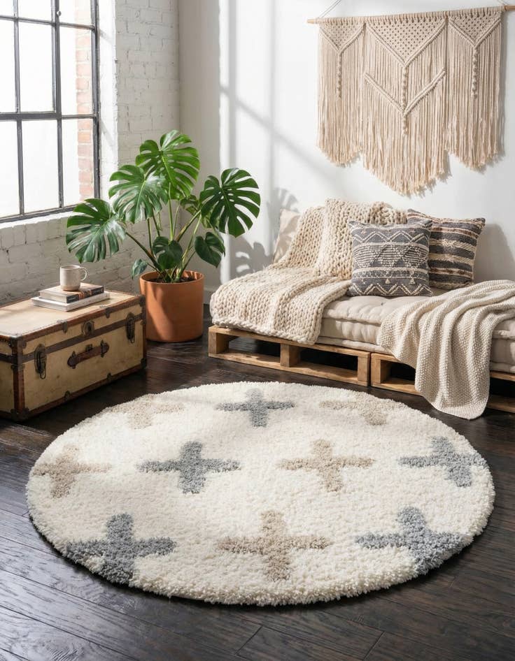 Detail image of 5' x 5' Lagom Shag Round Rug
