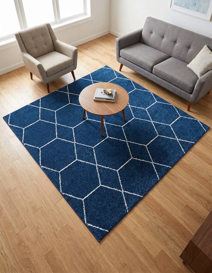 Detail image of 6' x 6' Lattice Frieze Square Rug