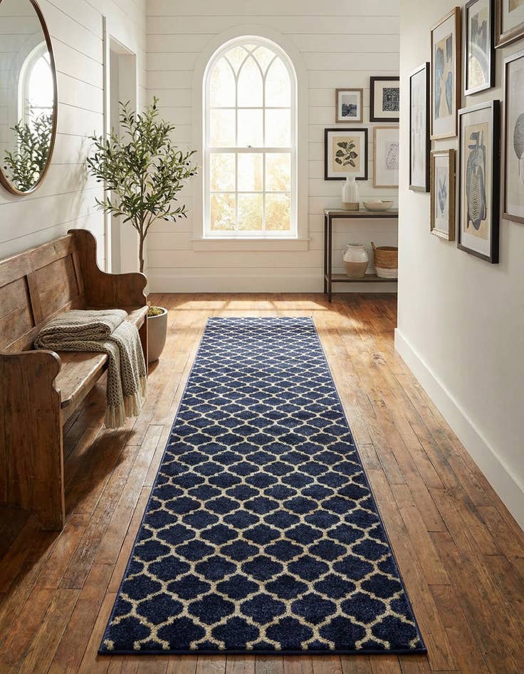 Detail image of 2' 7 x 13' Trellis Runner Rug