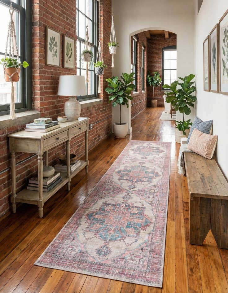 Detail image of 2' 7 x 12'  Washable Nostalgia Runner Rug