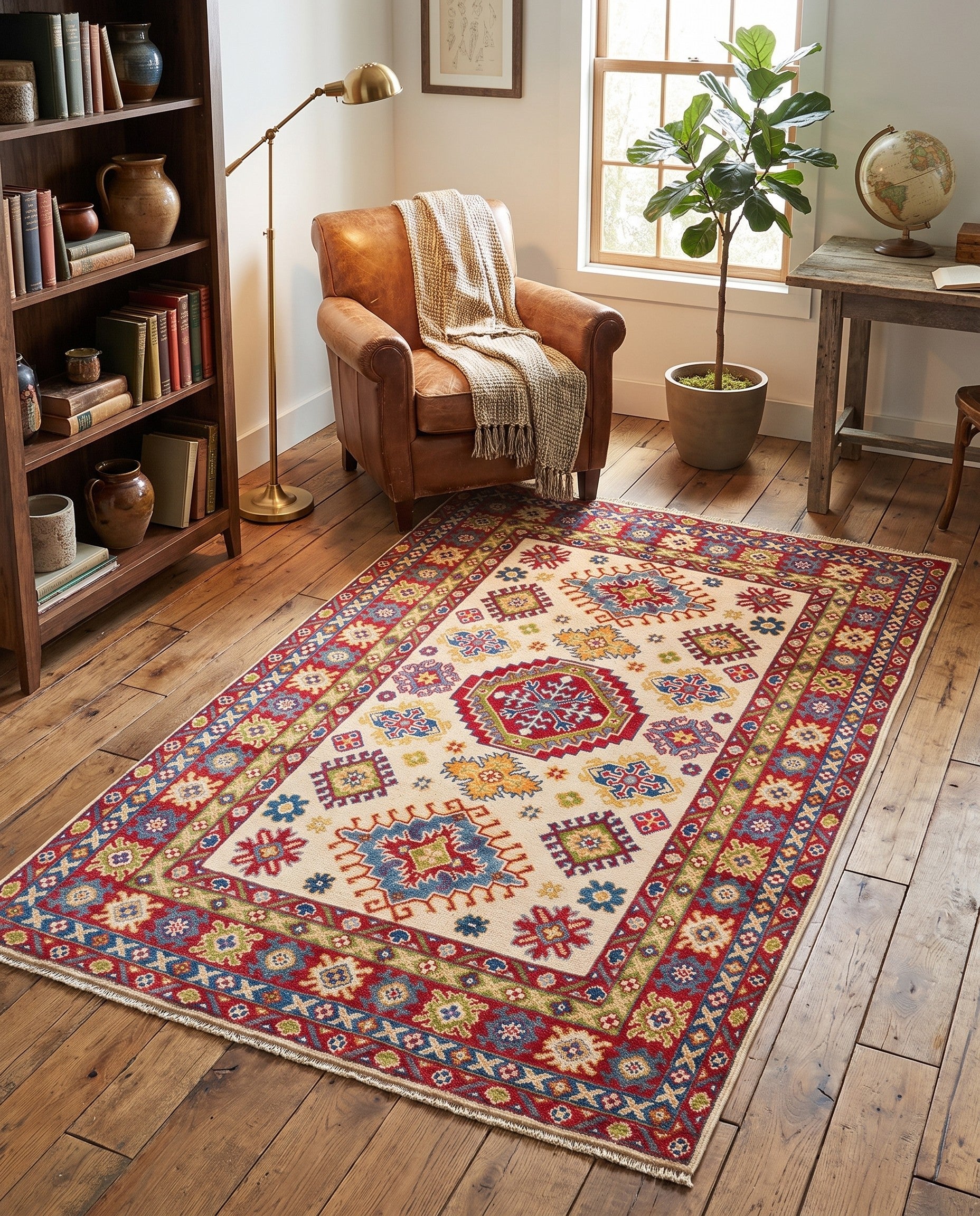 Detail image 3 of 12: 3' 10 x 6' 1 Hand Knotted Kazak Rug