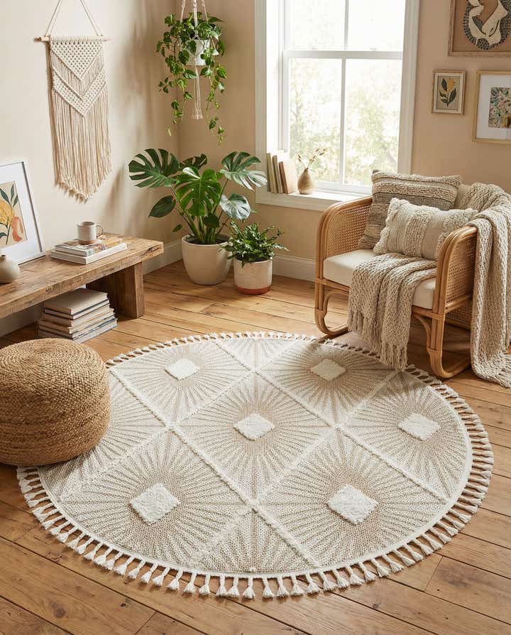 5' 3 x 5' 3 Boho Round Rug