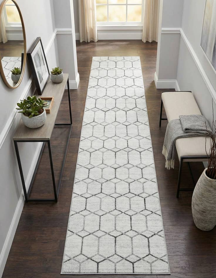 Detail image of  2' 7 x 13' Lattice Trellis Runner Rug