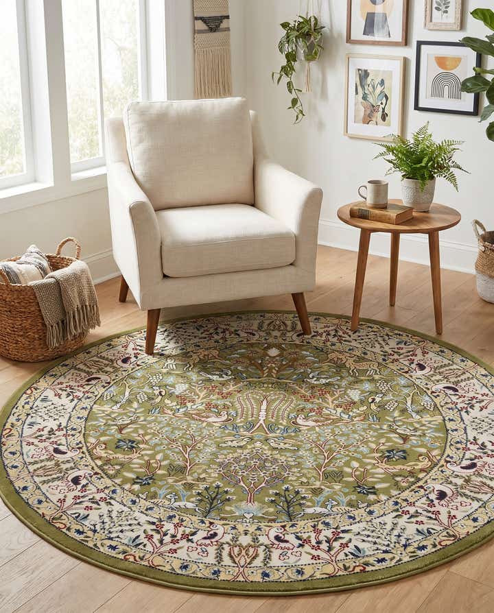 6' 1 x 6' 1 Nain Design Round Rug