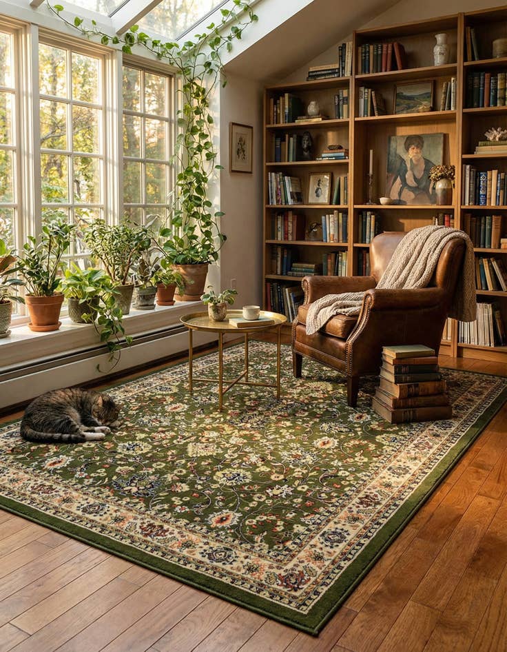 Detail image of 7' 10 x 11' Kashan Design Rug