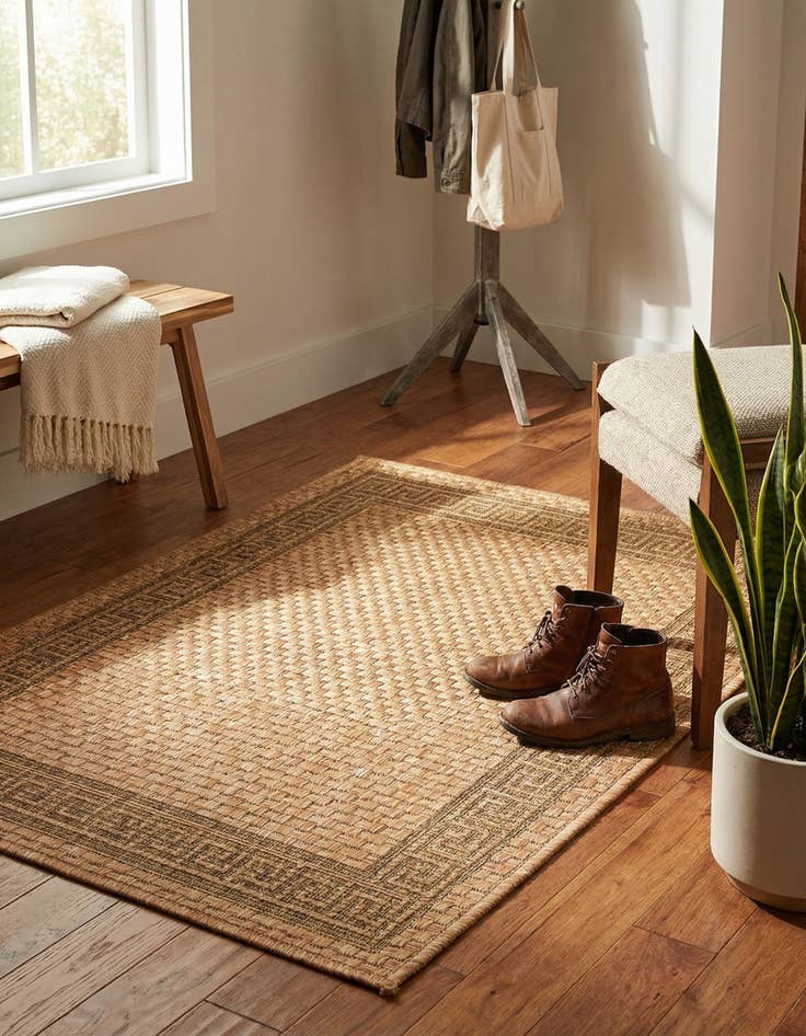 Detail image of 2' 2 x 3' Washable Border Indoor / Outdoor Rug