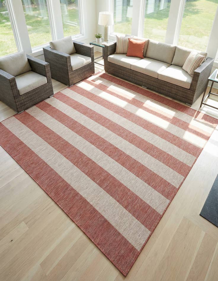 Detail image of 10' x 10' Washable Ribbon Indoor / Outdoor Square Rug