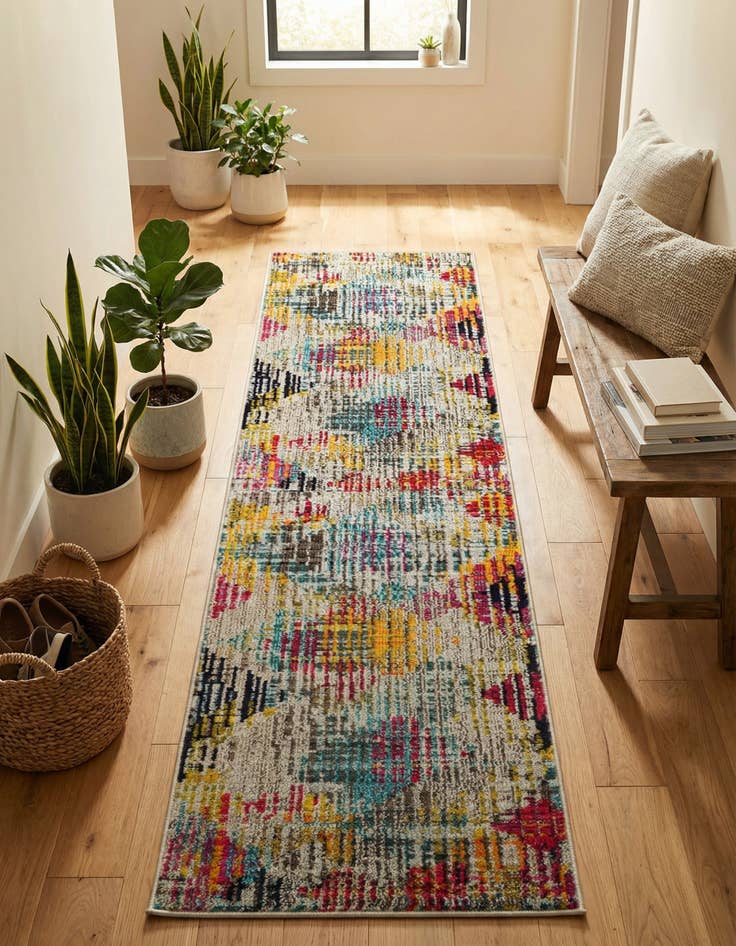 Detail image of 2' x 8' Washable Theia Runner Rug