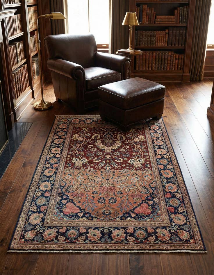 Detail image of 4' 5 x 6' 7 Kashan Wool Rug