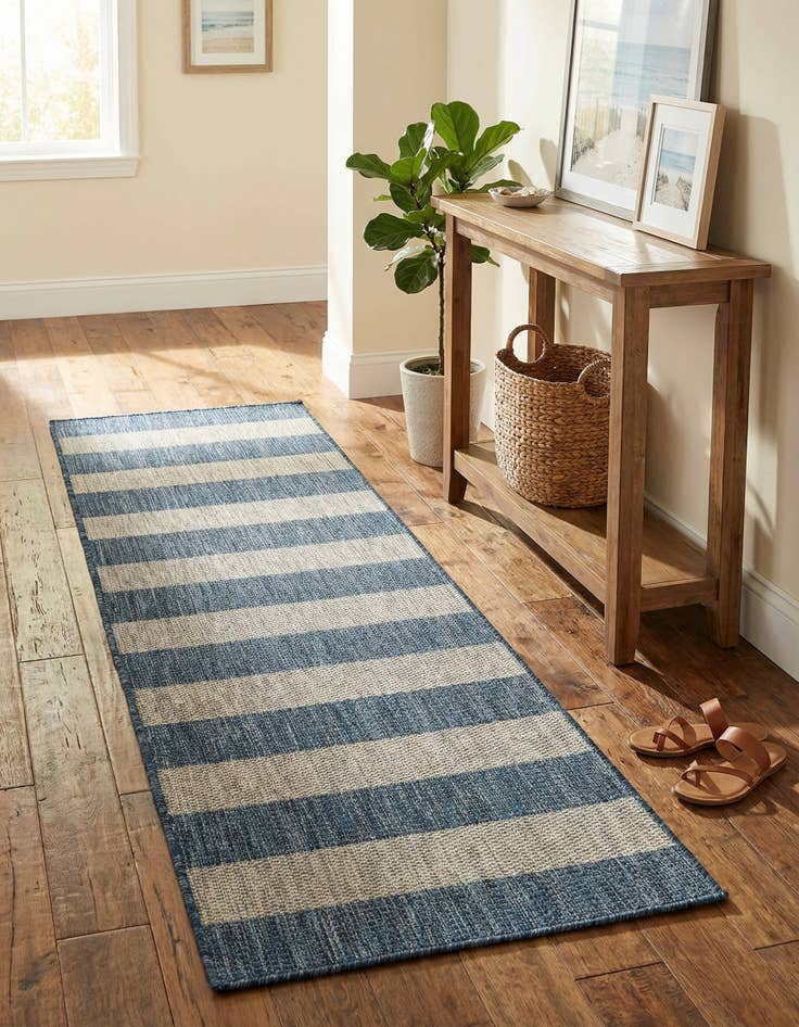Detail image of 2' x 6' Washable Ribbon Indoor / Outdoor Runner Rug