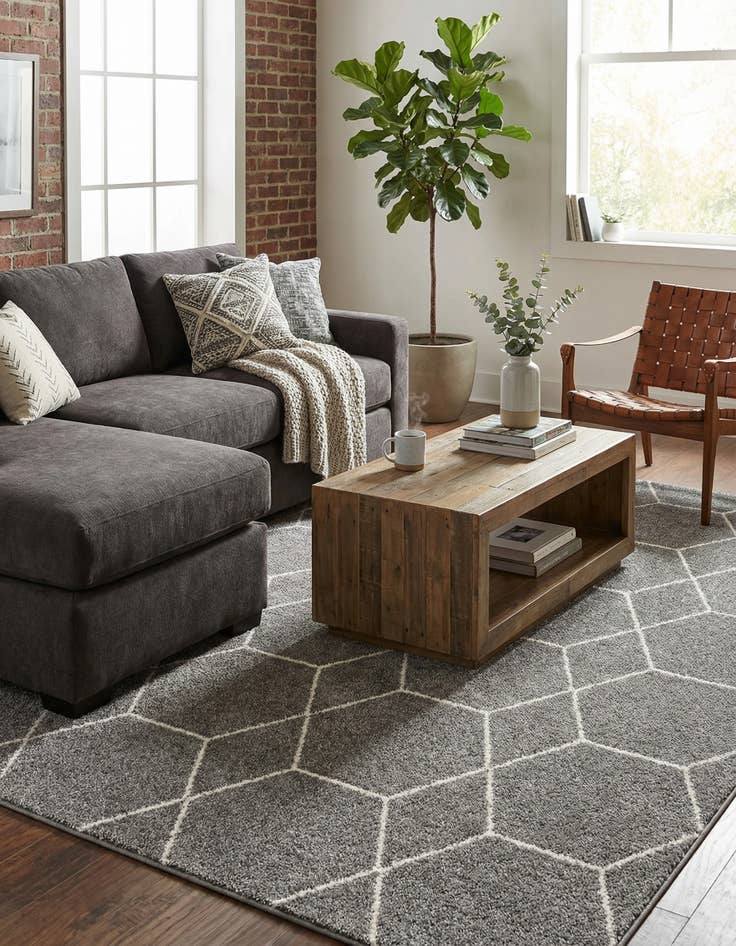 Detail image of 7' x 10' Lattice Frieze Rug