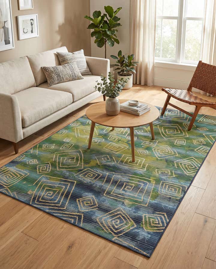 5' 3 x 8' Easy-Clean Modern Indoor / Outdoor Rug
