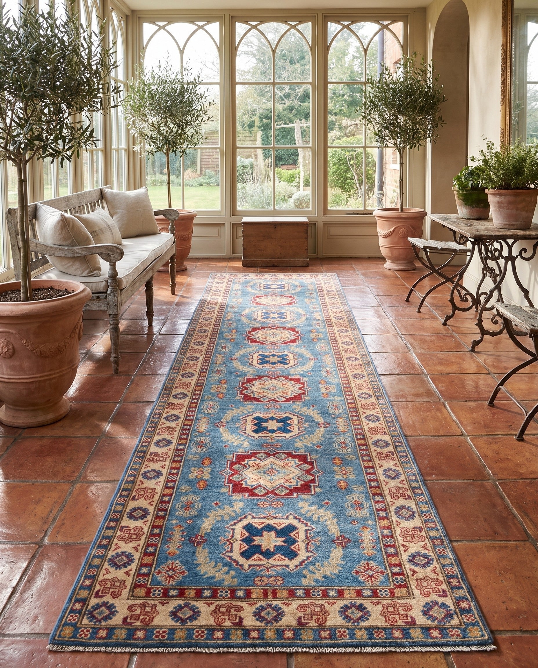 Detail image 3 of 12: 2' 7 x 10' 1 Hand Knotted Kazak Runner Rug