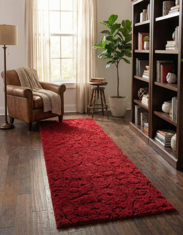 Detail image of 2' x 6' 7 Botanical Shag Runner Rug