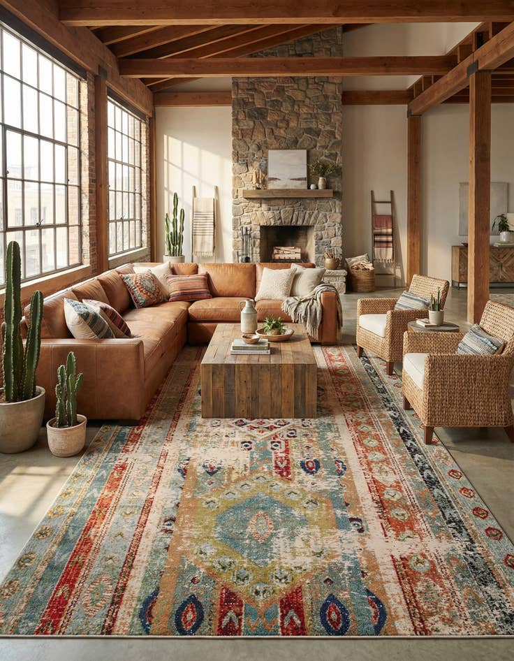 Detail image of 10' 6 x 16' 5  Washable Santa Fe Rug