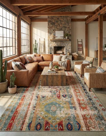 Blue Washable Mesa Rug