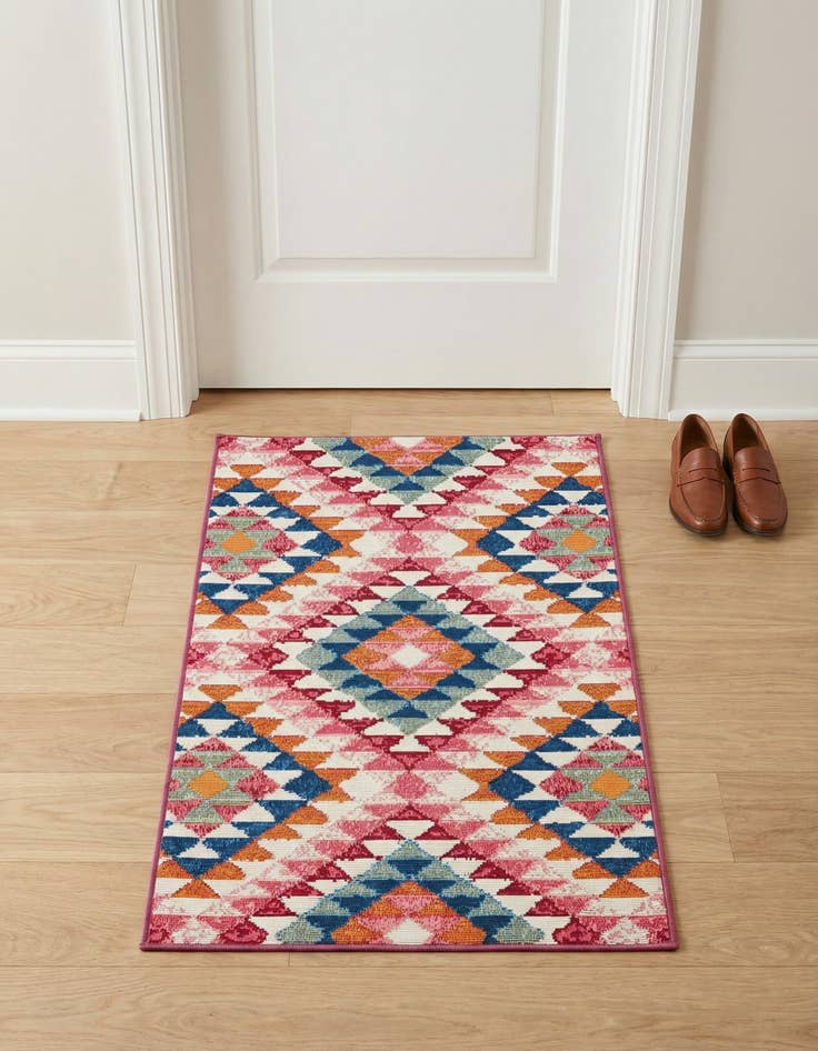Detail image of 2' x 3' Easy-Clean Southwestern Indoor / Outdoor Rug