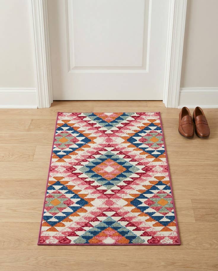 Detail image of 2' x 3' Easy-Clean Southwestern Indoor / Outdoor Rug
