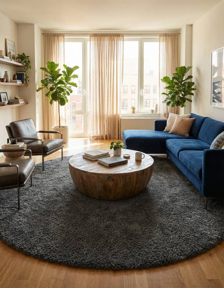 Detail image of 12' 4 x 12' 4 Everyday Shag Round Rug