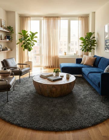 12' 4 x 12' 4 Everyday Shag Round Rug