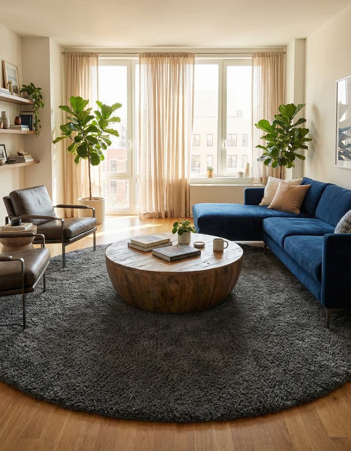 12' 4 x 12' 4 Everyday Shag Round Rug