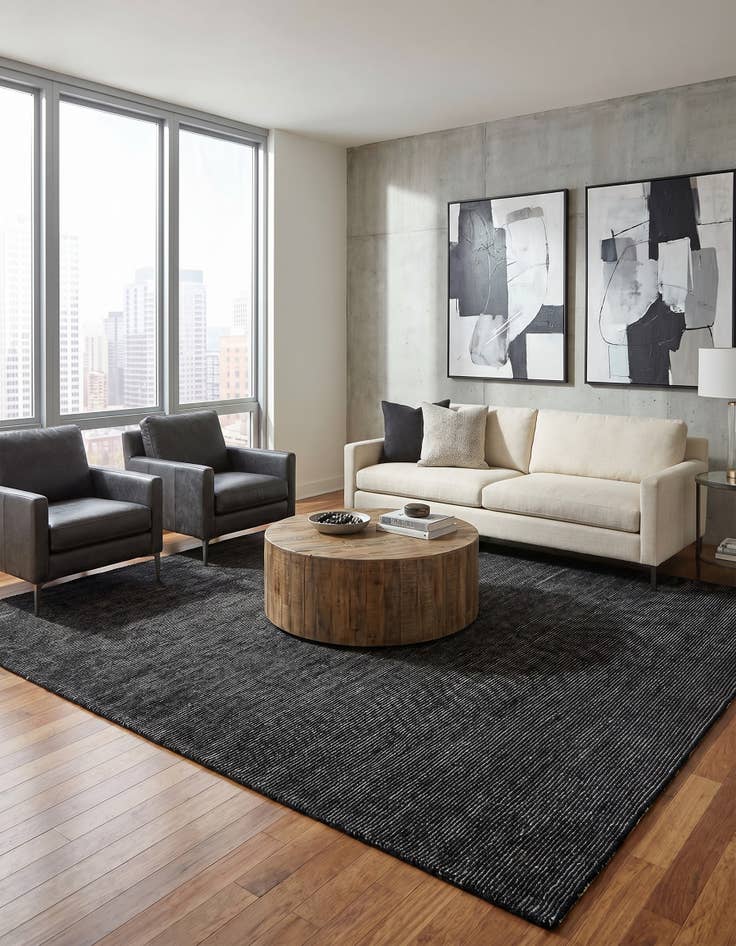 Detail image of 10' x 10' WoolCraft Geometric Square Rug