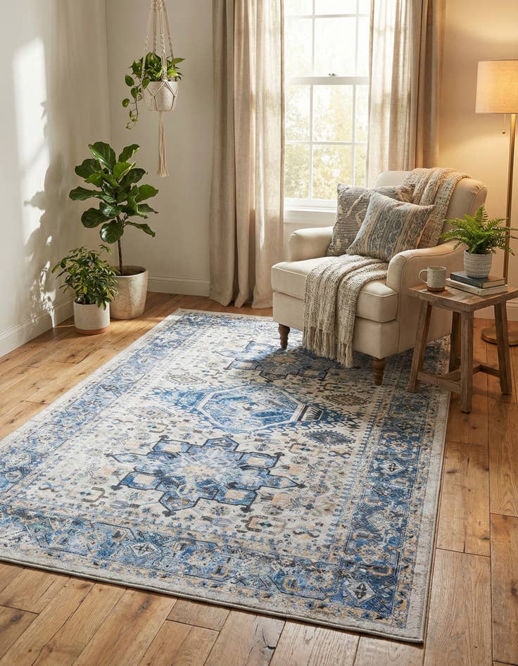 Detail image of 4' x 6'  Washable Yara Rug