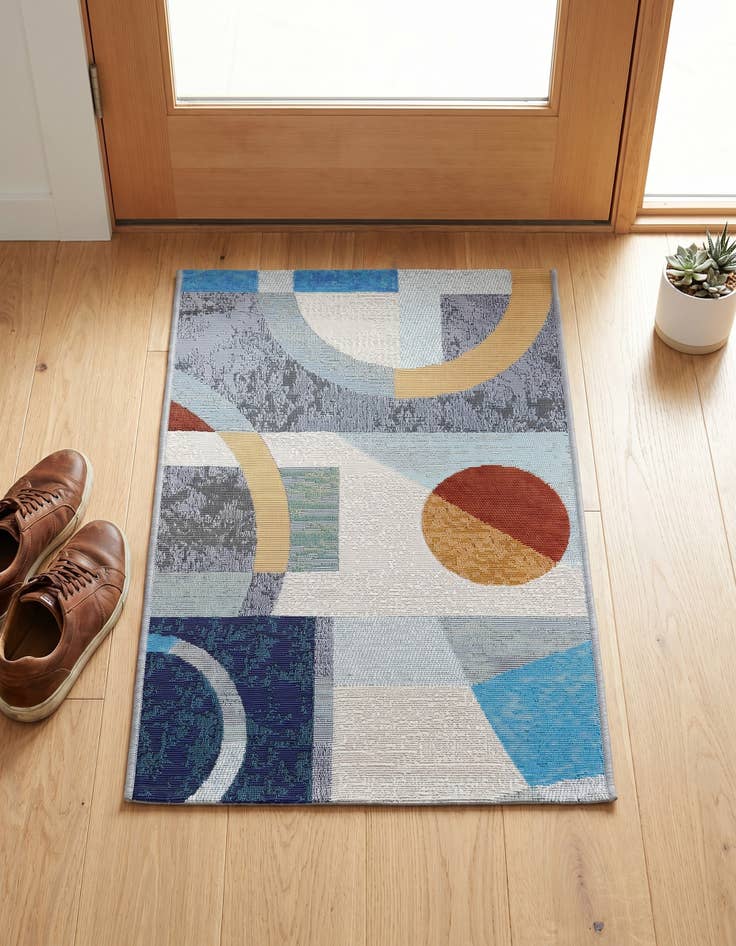 Detail image of 2' x 3' 1 Easy-Clean Modern Indoor / Outdoor Rug