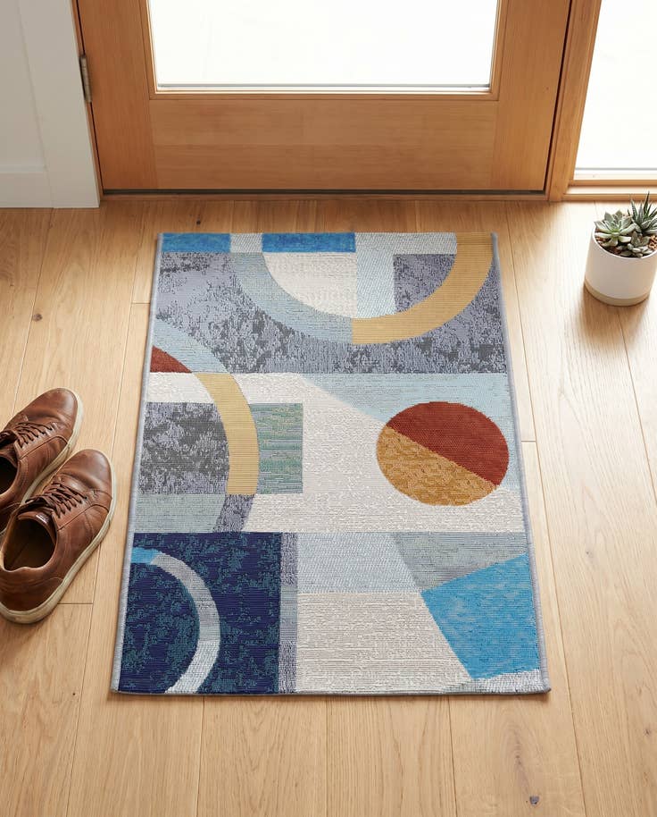 Detail image of 2' x 3' 1 Easy-Clean Modern Indoor / Outdoor Rug