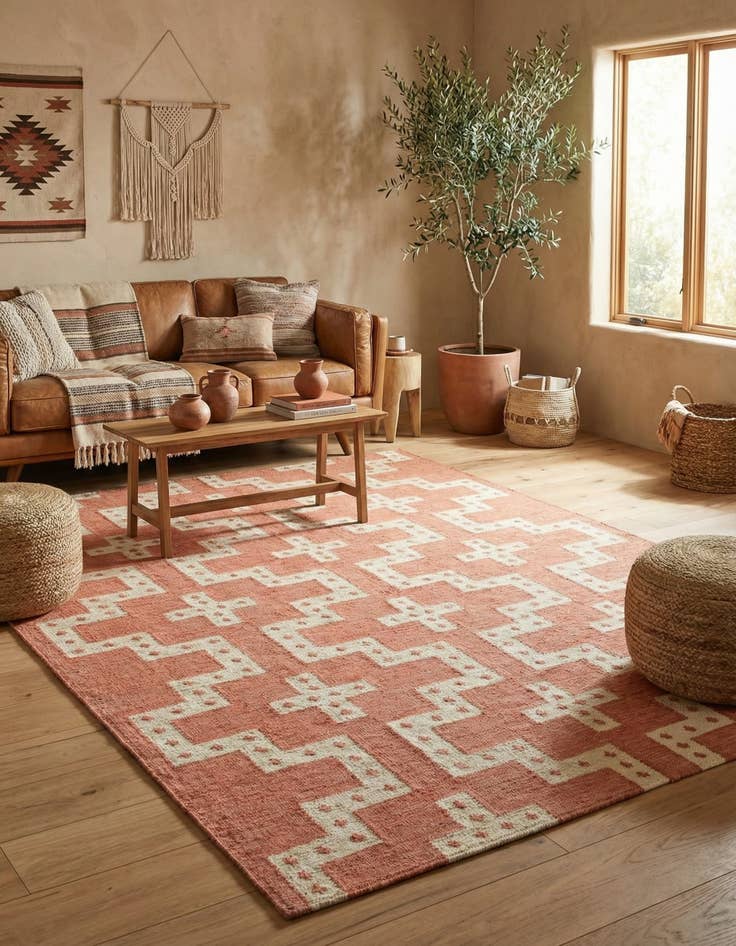 Detail image of 6' 1 x 9' Hand Woven Kilim Wool Rug