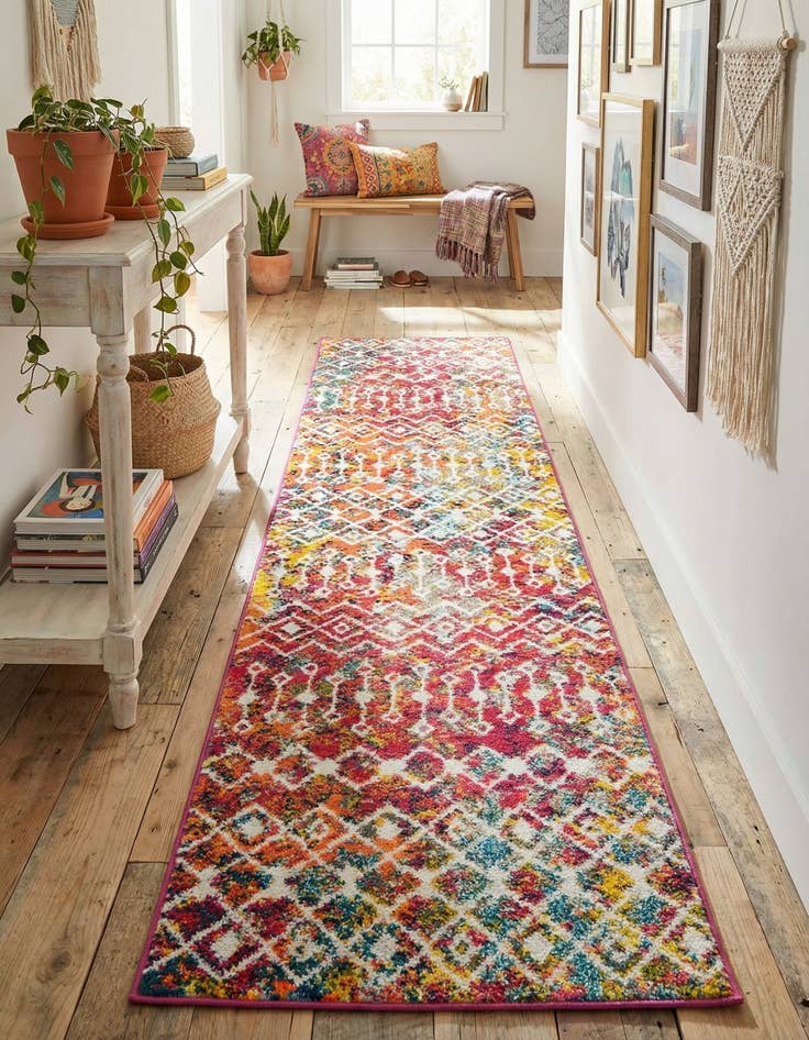 Detail image of 2' x 8' Moroccan Trellis Runner Rug