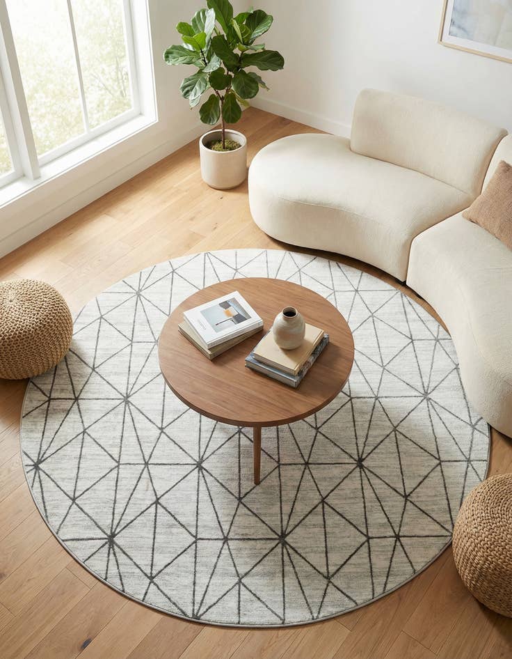 Detail image of  8' x 8' Lattice Trellis Round Rug