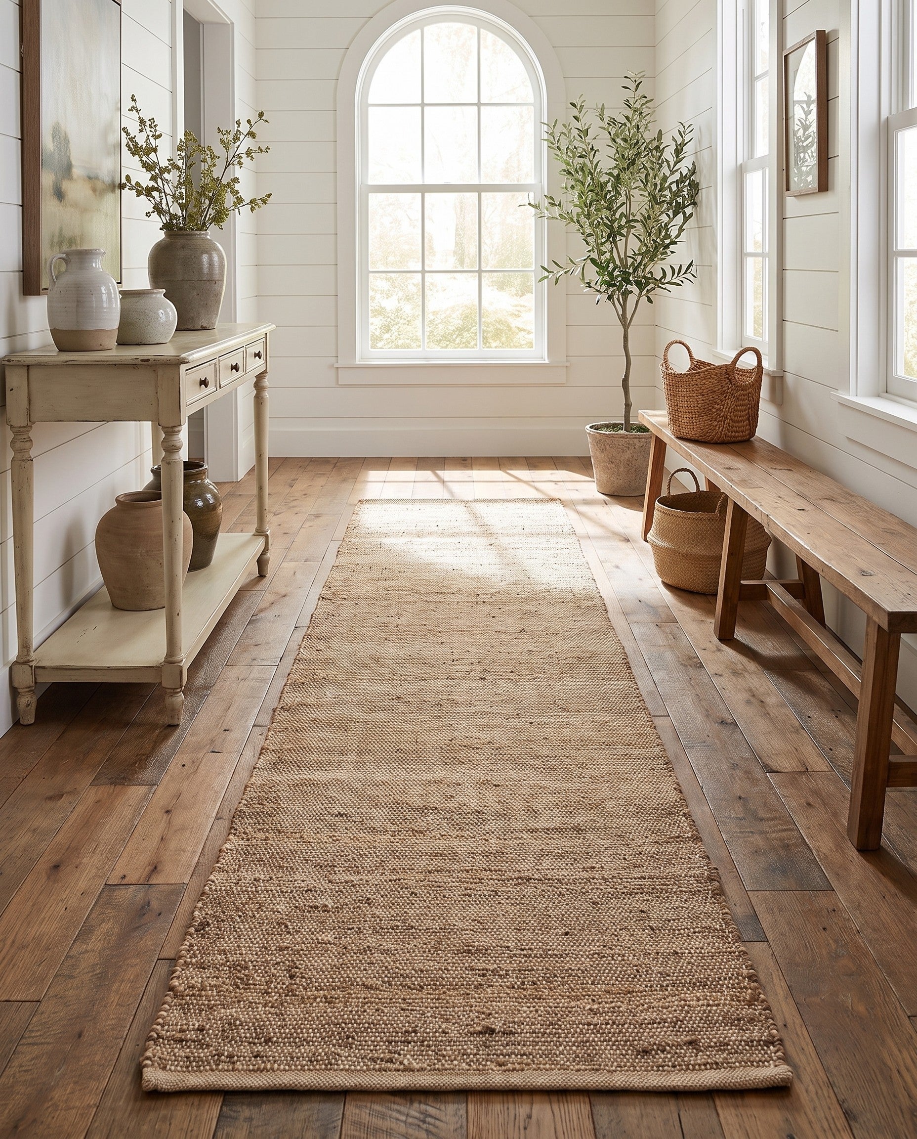 2' 7 x 10' Hand Woven Laurel Handwoven Jute Runner Rug