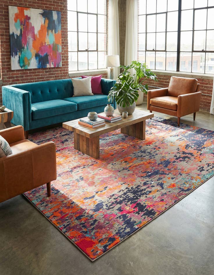 Detail image of 9' 10 x 14' Washable Vivid Rug