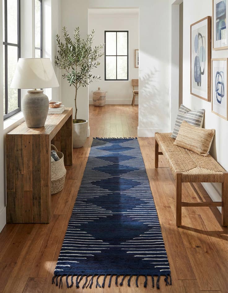 Detail image of 2' 11 x 16' 1  Hand Woven Chindi Cotton Runner Rug