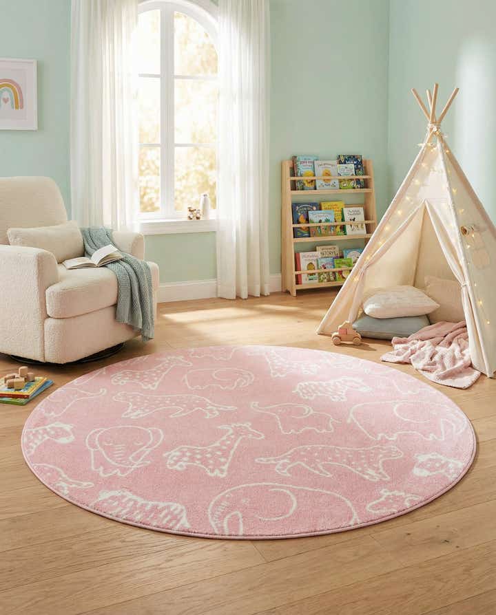 160cm x 160cm Animals Whimsy Kids Tapis Rond