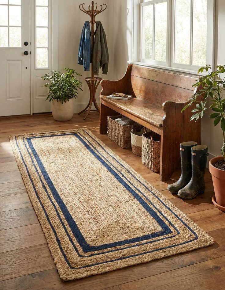 Detail image of 2' 6 x 6' 1 Handmade Braided Jute Runner Rug