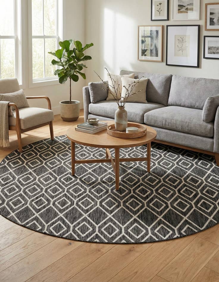 Detail image of 7' 10 x 10' Washable Jill Zarin Turks and Caicos Indoor / Outdoor Oval Rug