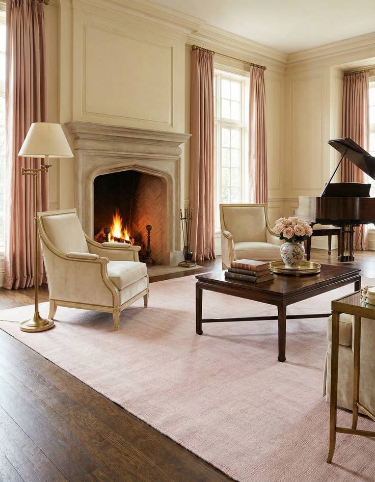 Detail image of 9' x 12'  Hand Woven Jill Zarin English Manor Farmhouse Wool Rug