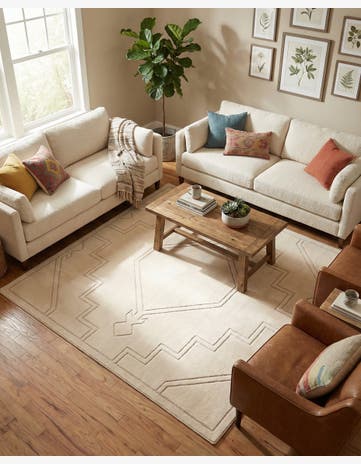 Ivory Contour Square Rug