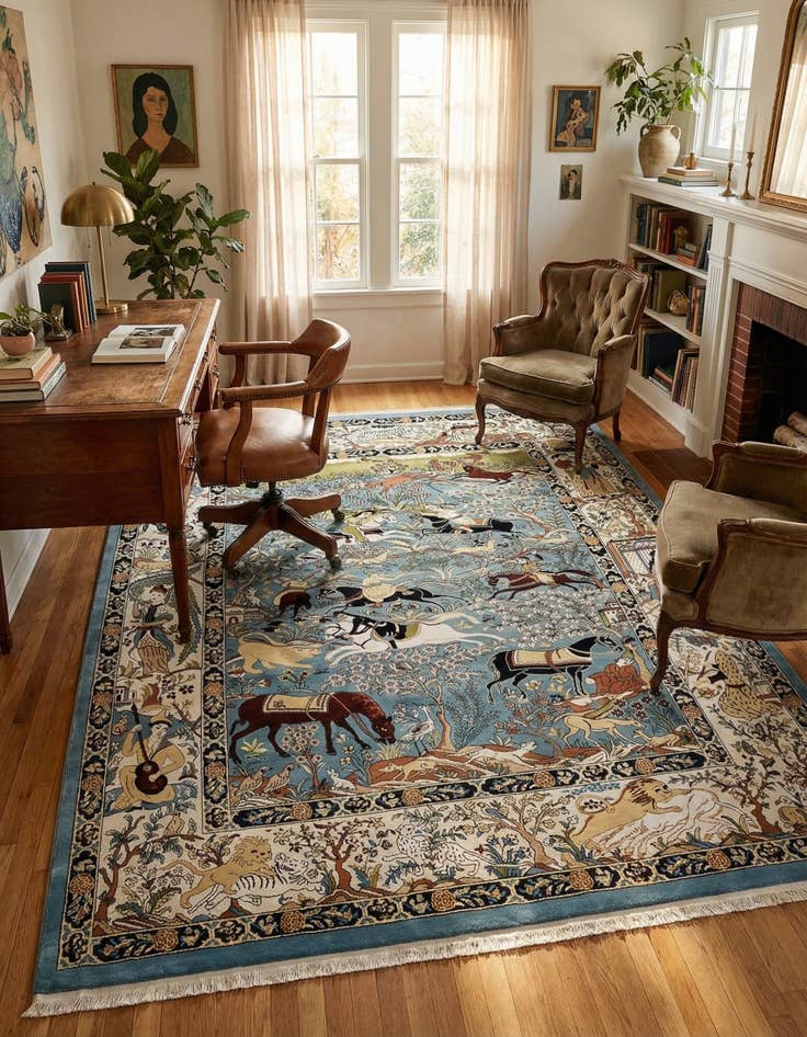 Detail image of 7' 10 x 10' Nain Design Rug