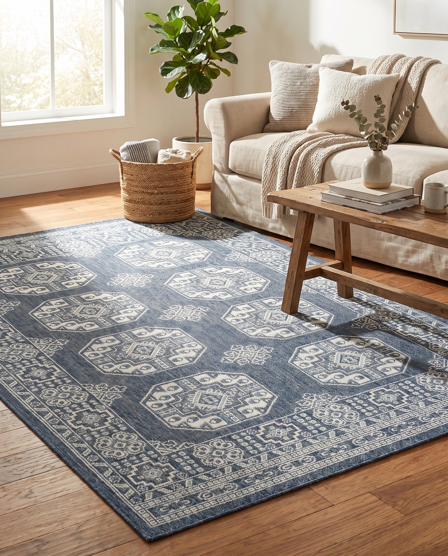 4' x 6' Easy-Clean Traditional Indoor / Outdoor Rug