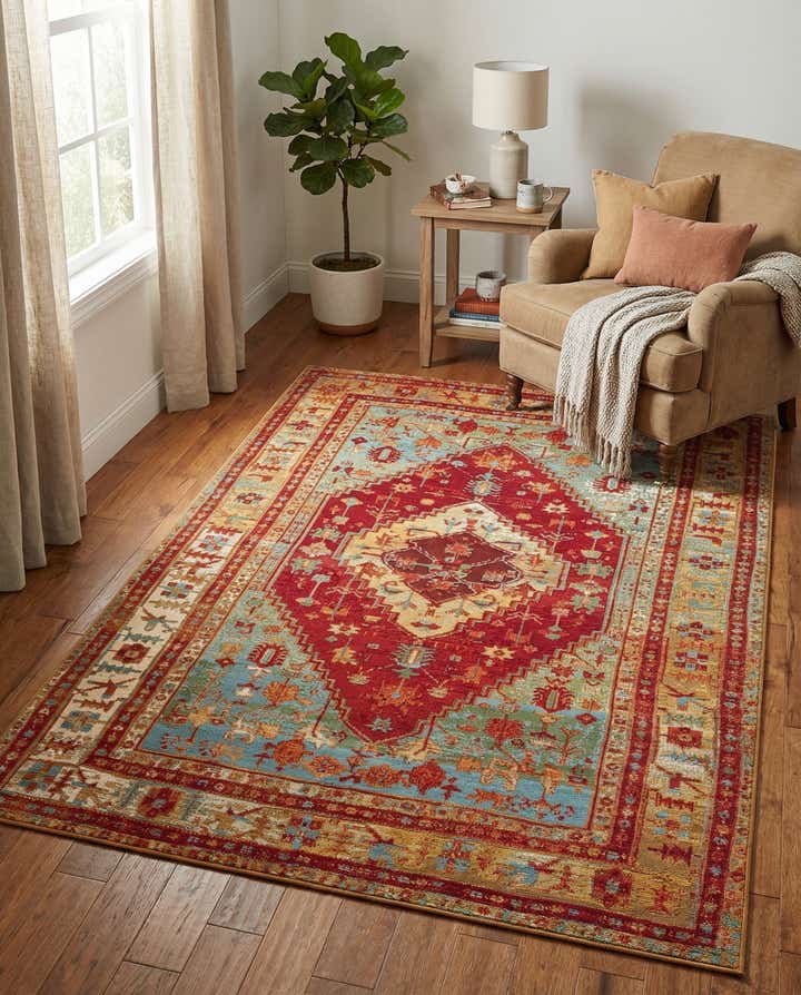 4' x 6' Easy-Clean Traditional Indoor / Outdoor Rug