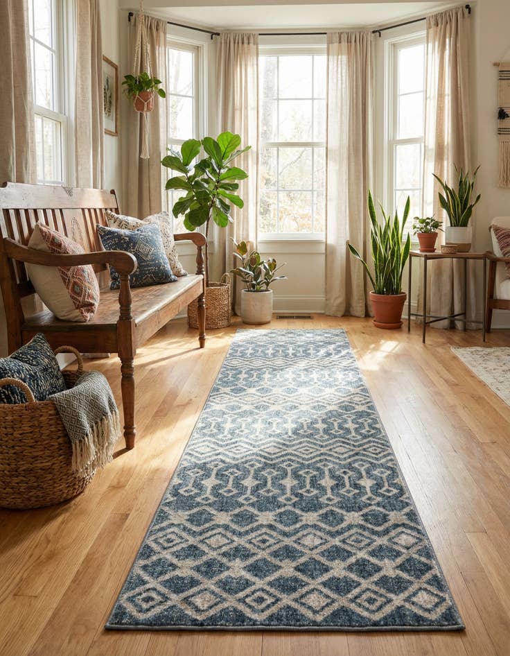 Detail image of 2' x 8' Eco Trellis Runner Rug