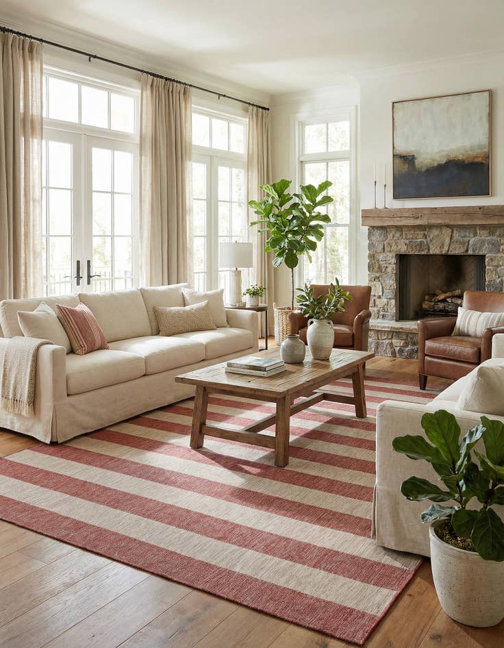 Detail image of 10' x 14' Easy-Clean Ribbon Indoor / Outdoor Rug