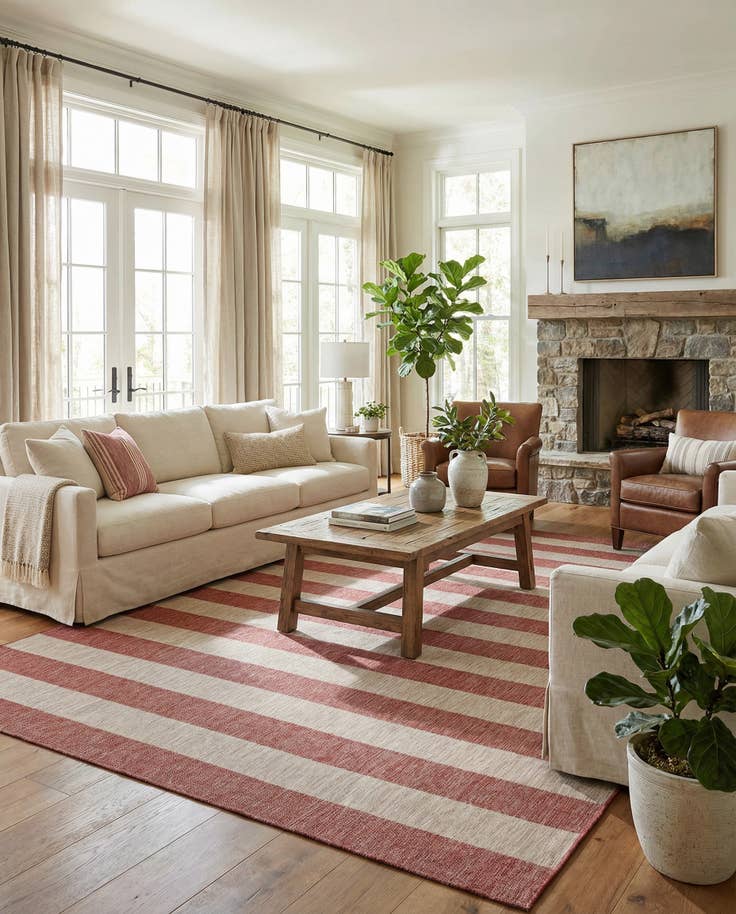 Detail image of 10' x 14' Easy-Clean Ribbon Indoor / Outdoor Rug