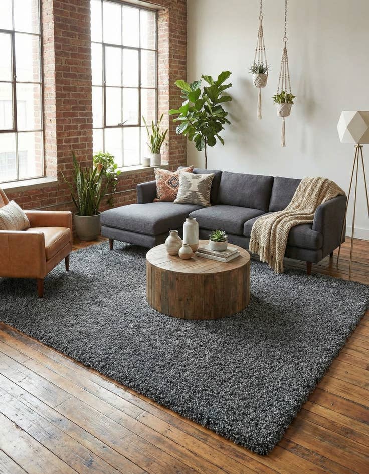 Detail image of 9' x 12' 2 Soft Solid Shag Rug