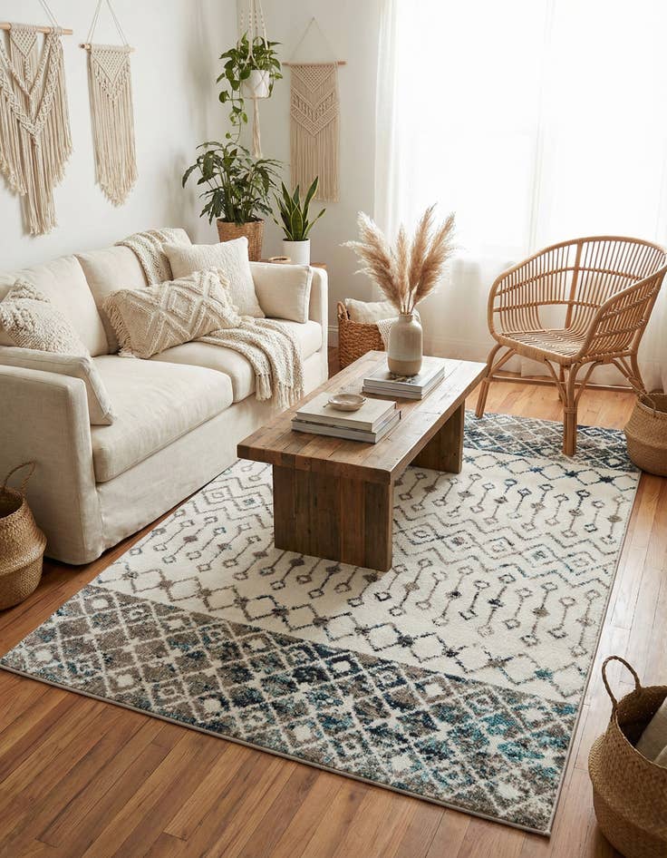 Detail image of 4' x 6' Moroccan Trellis Rug