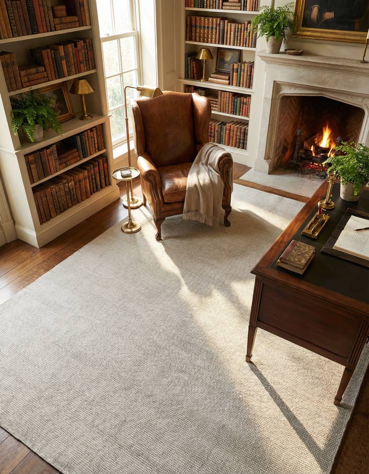 Detail image of 6' 1 x 9'  Hand Woven Jill Zarin English Manor Farmhouse Wool Rug