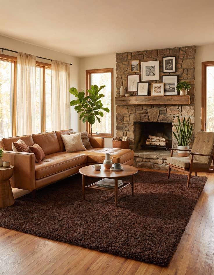 Detail image of  7' x 10' Solid Shag Rug